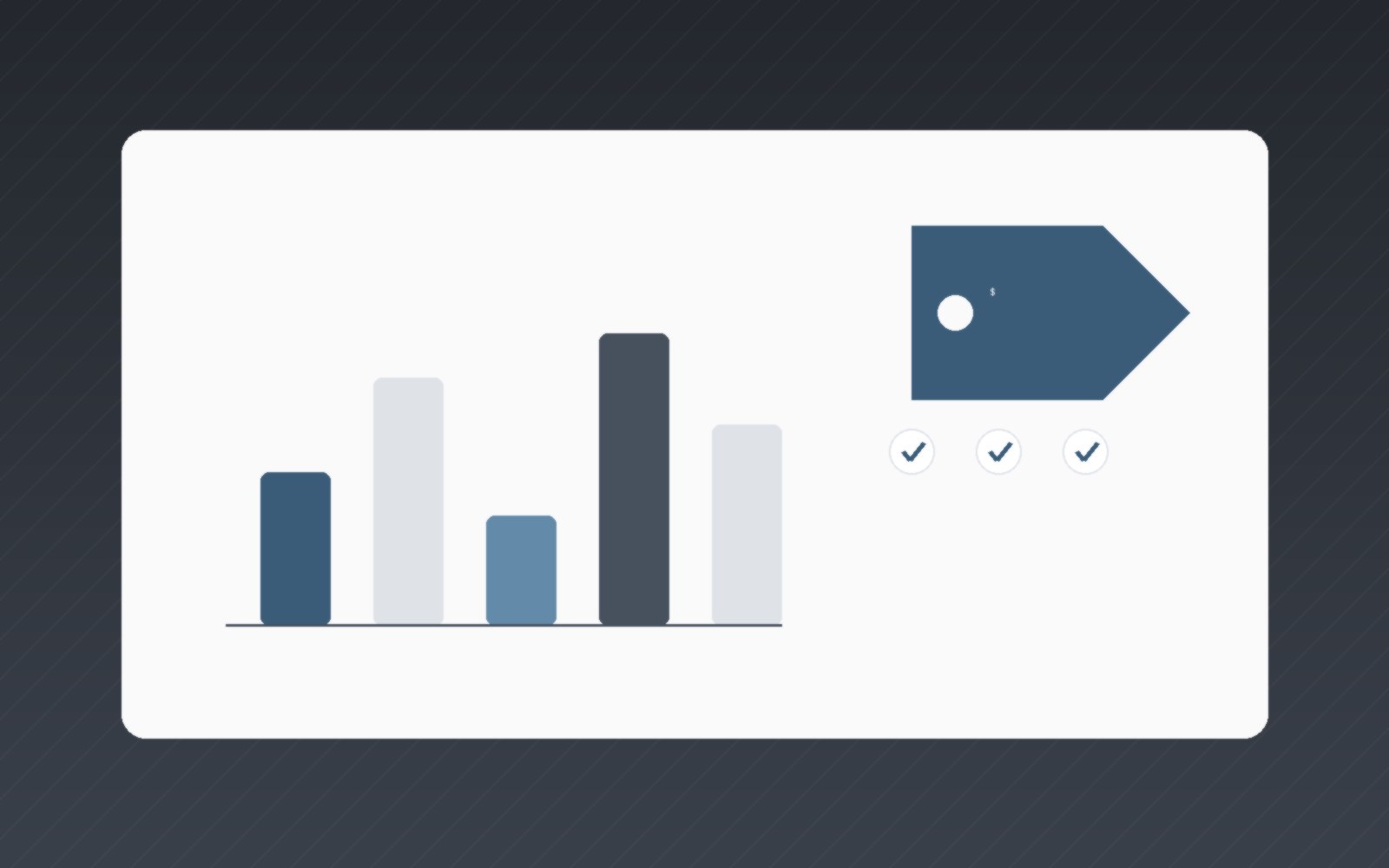Illustration of price comparison bars and a price tag, representing everyday cost comparison